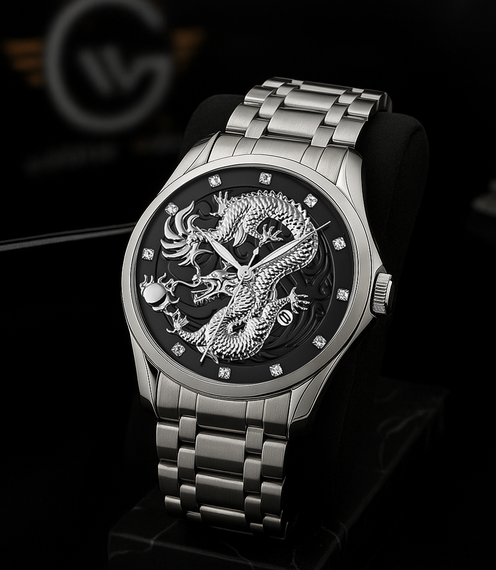 Imperial Dragon Silver Dial Luxury Watch - Silver