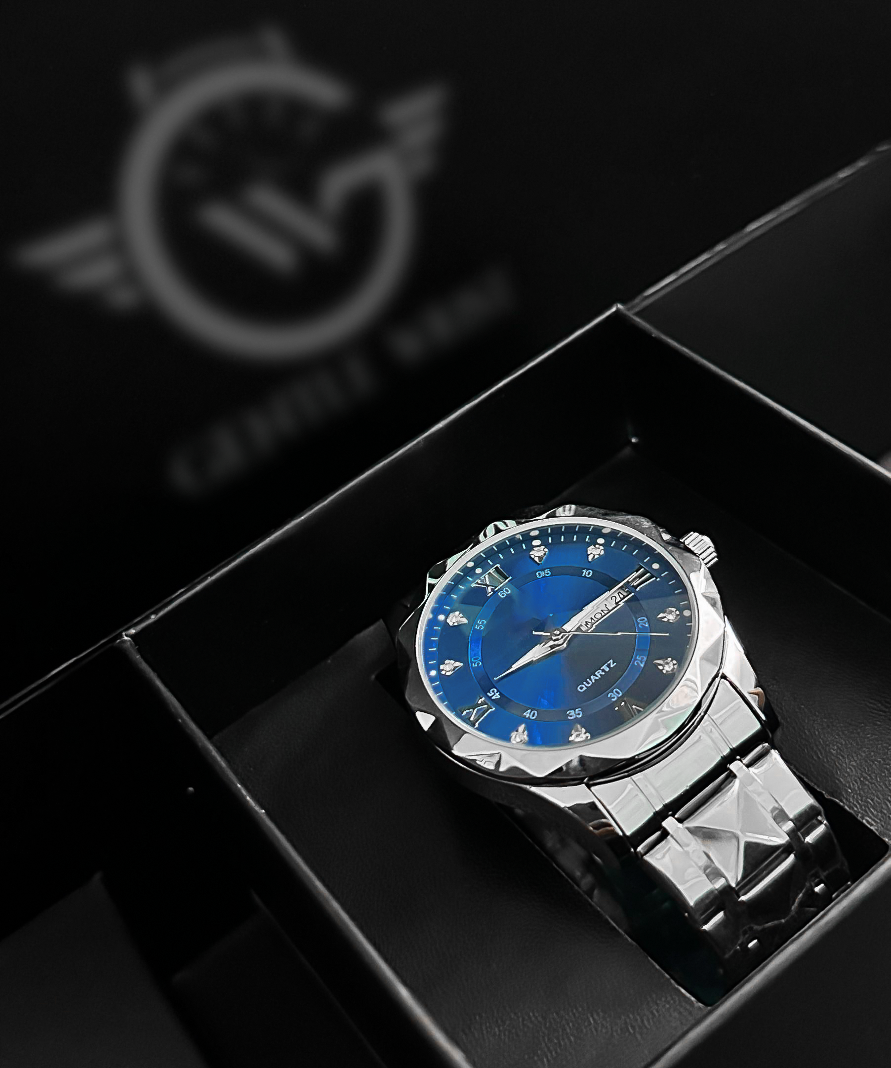 Royale Day-Date Blue Dial Quartz Watch