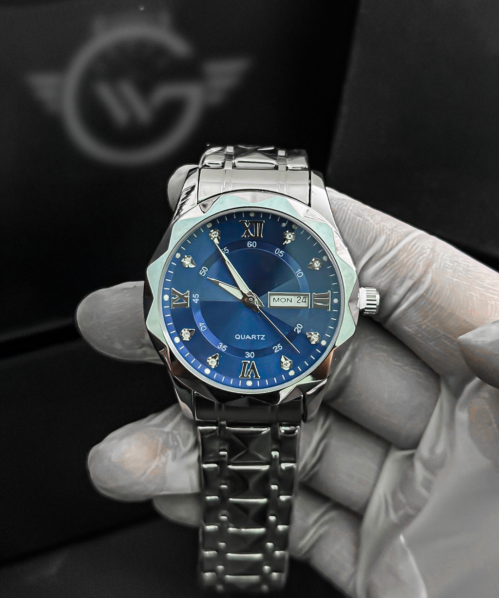 Royale Day-Date Blue Dial Quartz Watch