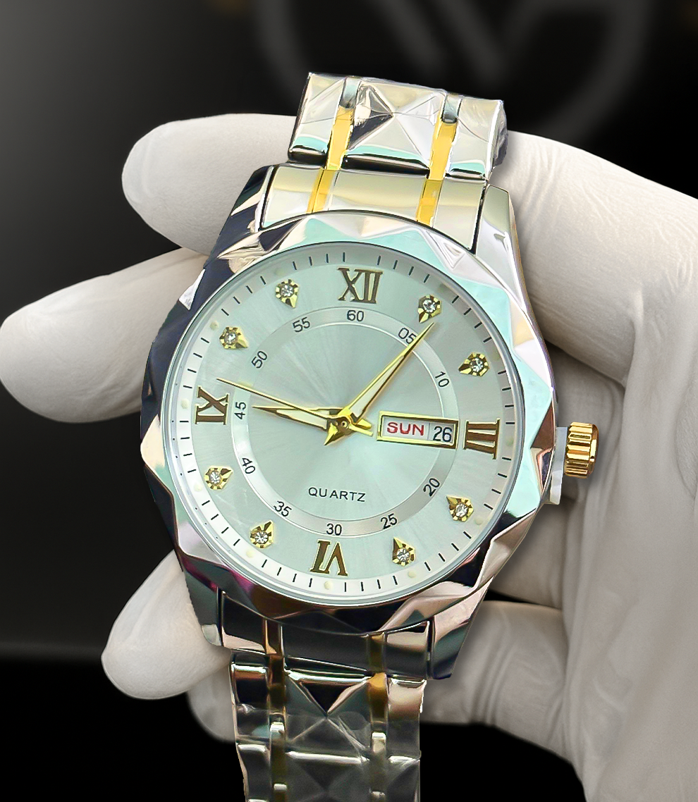Royal Crysta Lux Day-Date Quartz Watch