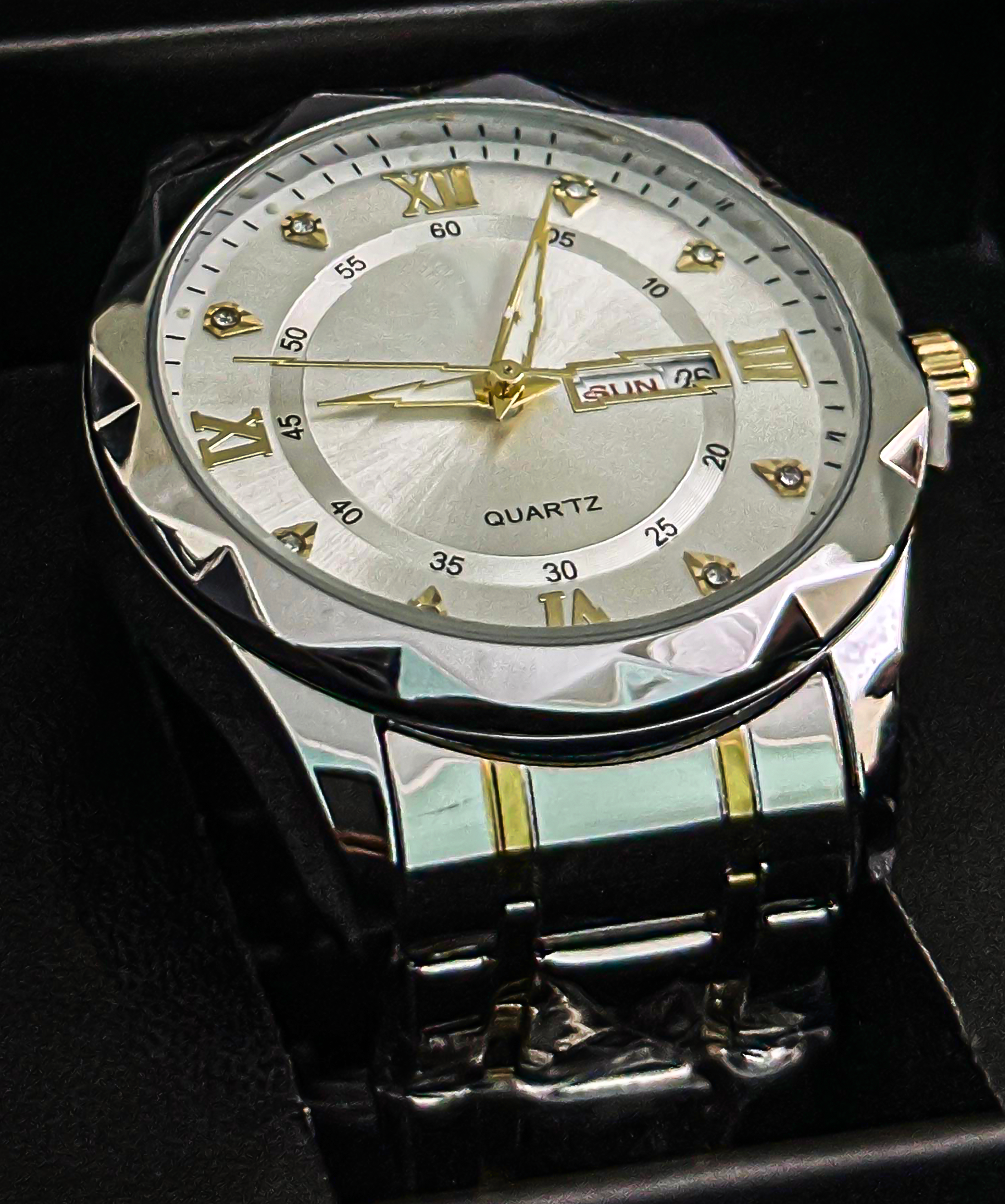Royal Crysta Lux Day-Date Quartz Watch