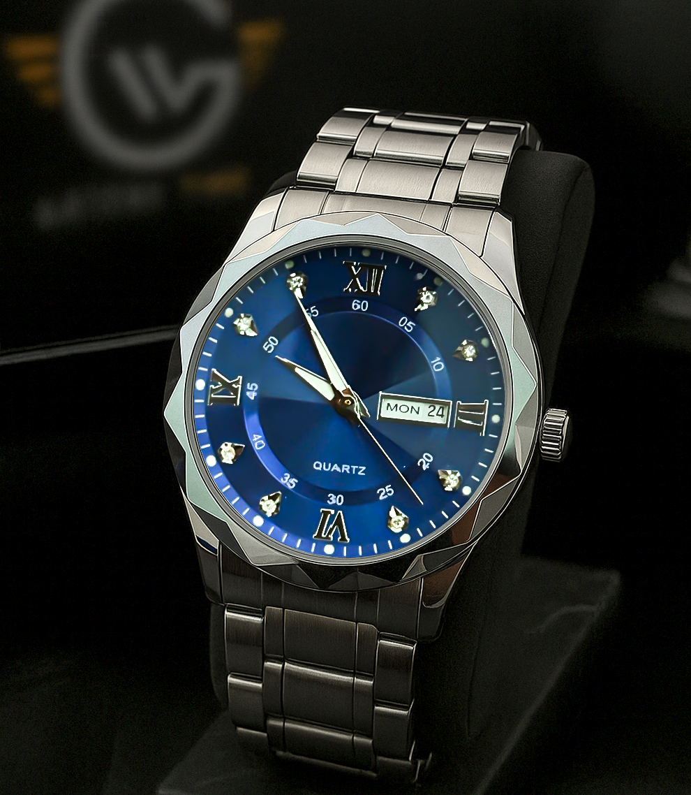 Royale Day-Date Blue Dial Quartz Watch
