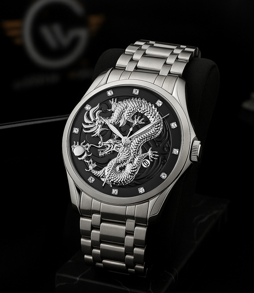 Imperial Dragon Silver Dial Luxury Watch - Silver